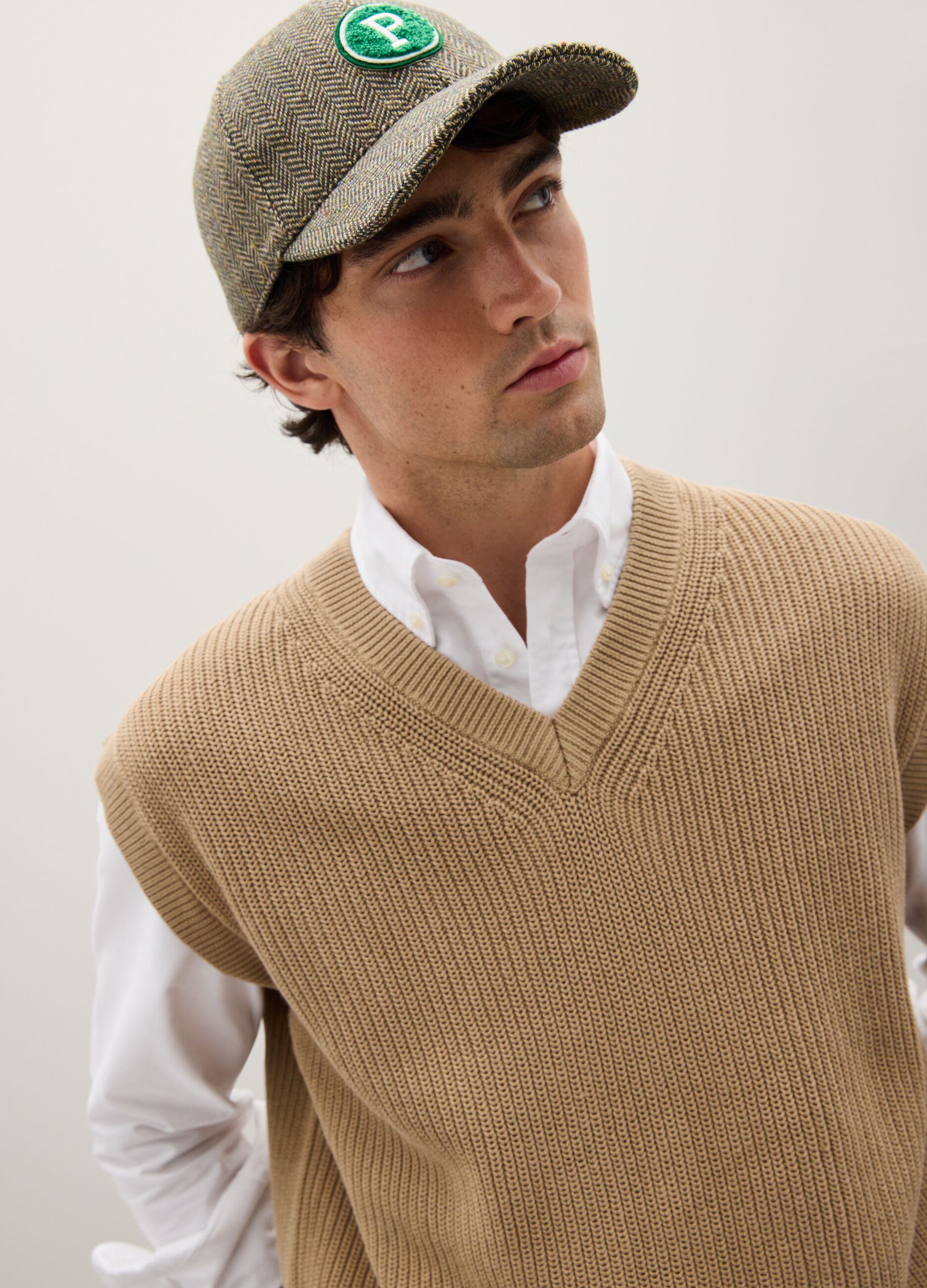 Beige Cotton Waistcoat