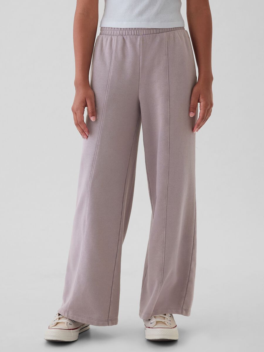 Wide-leg joggers in fleece_1