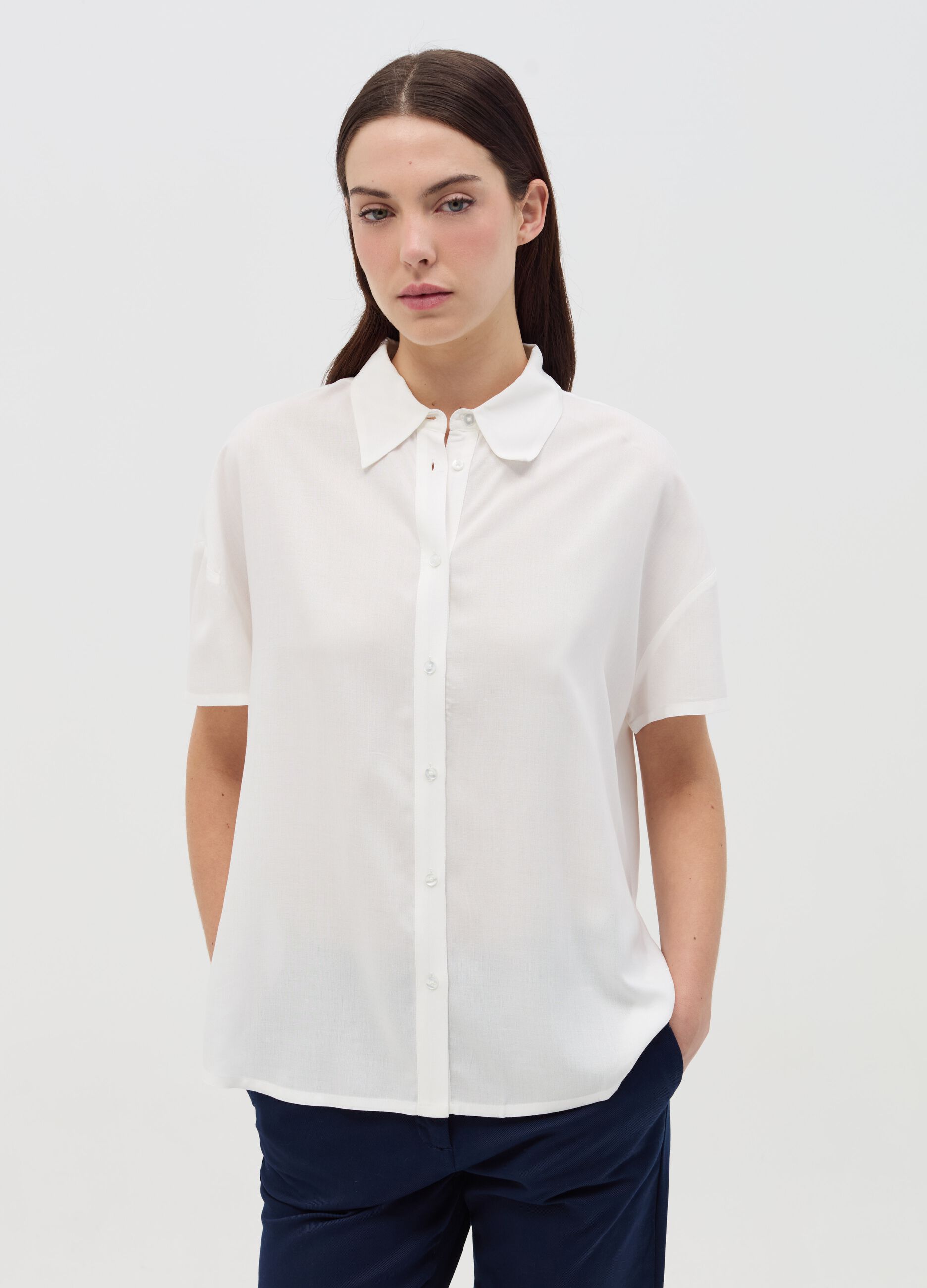Camicia in viscosa a maniche corte