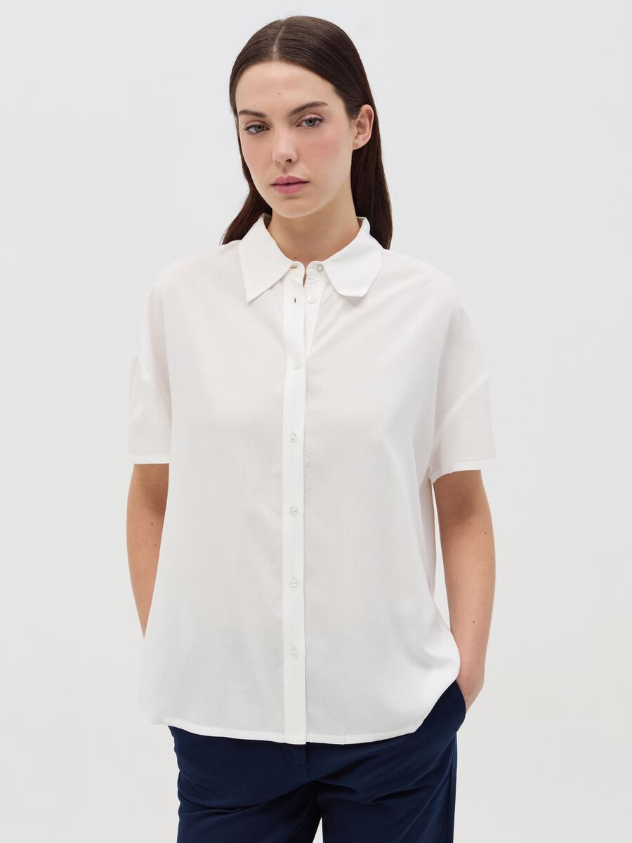 Short-sleeved shirt in viscose_0