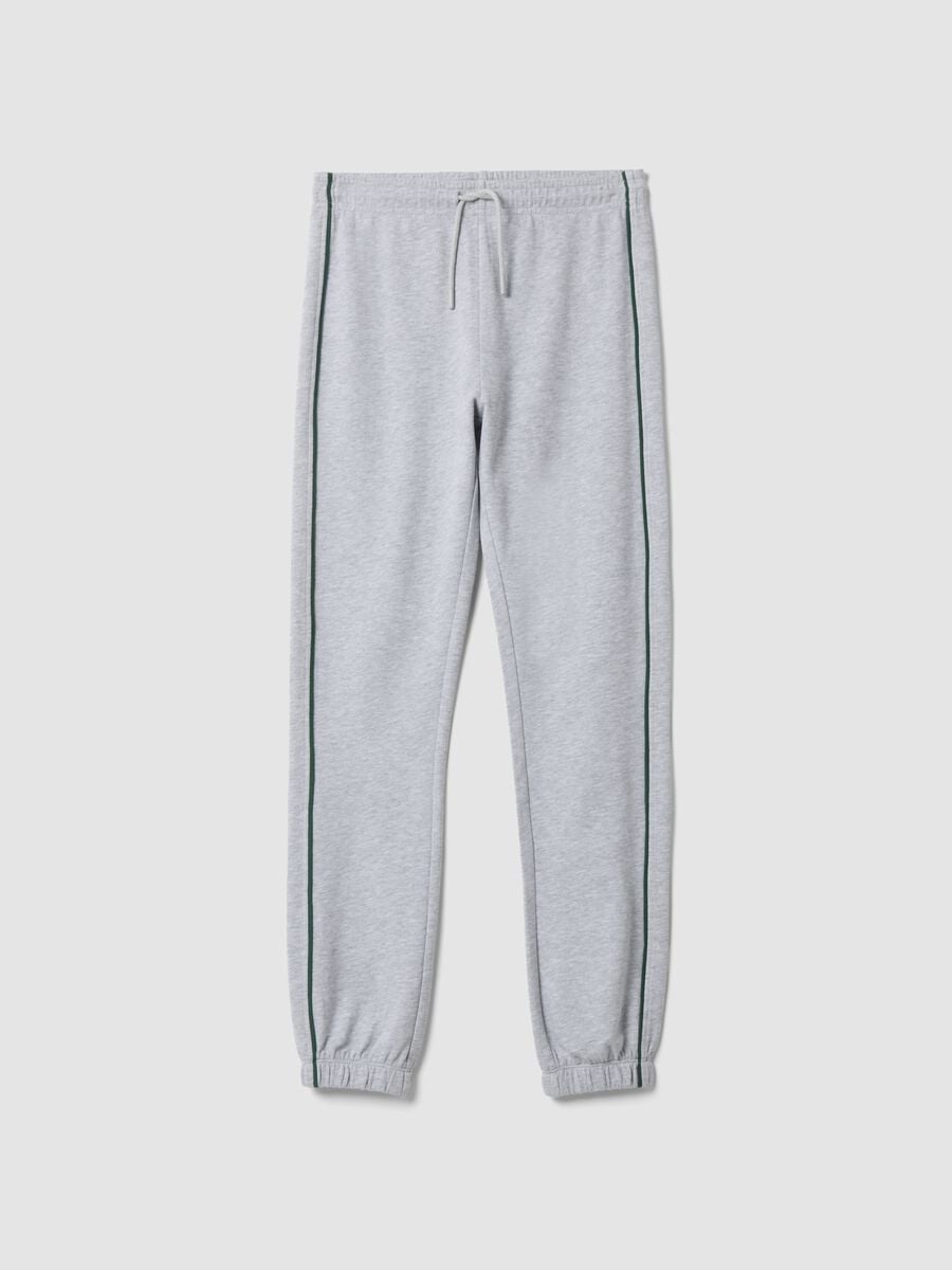 Pantaloni jogger grigi in puro cotone_0