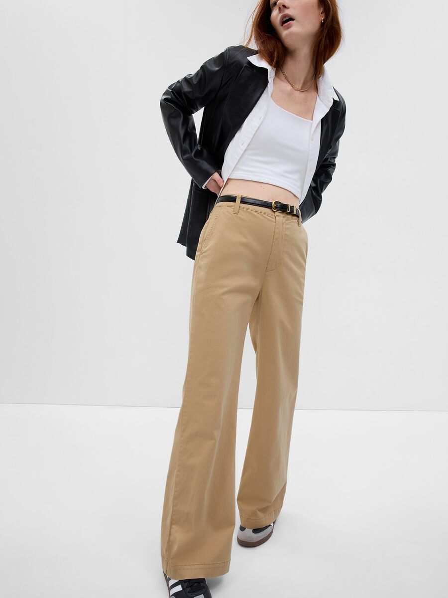 Flare-fit, stretch cotton trousers_2