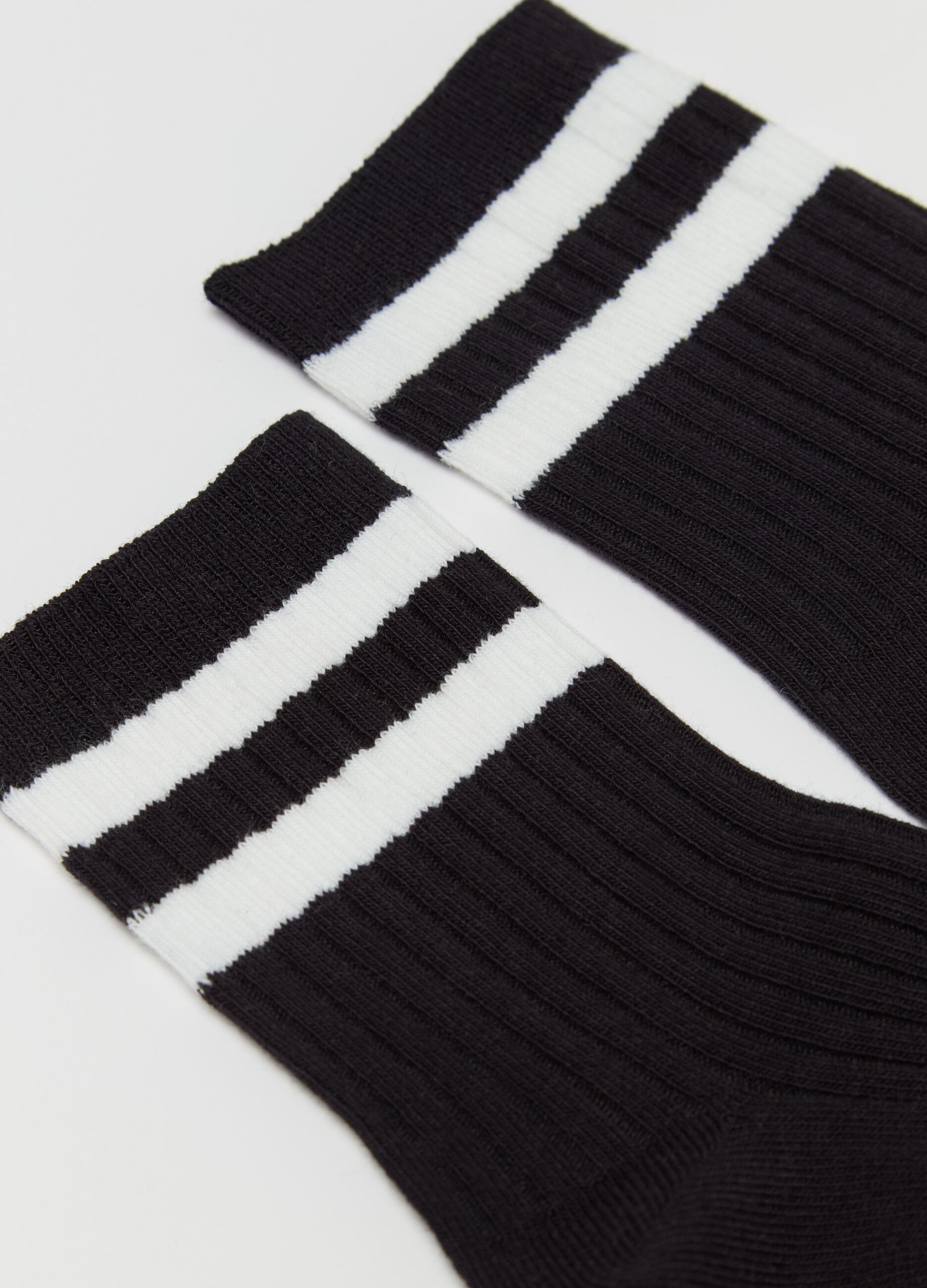 Two-pair pack tennis socks with striped details