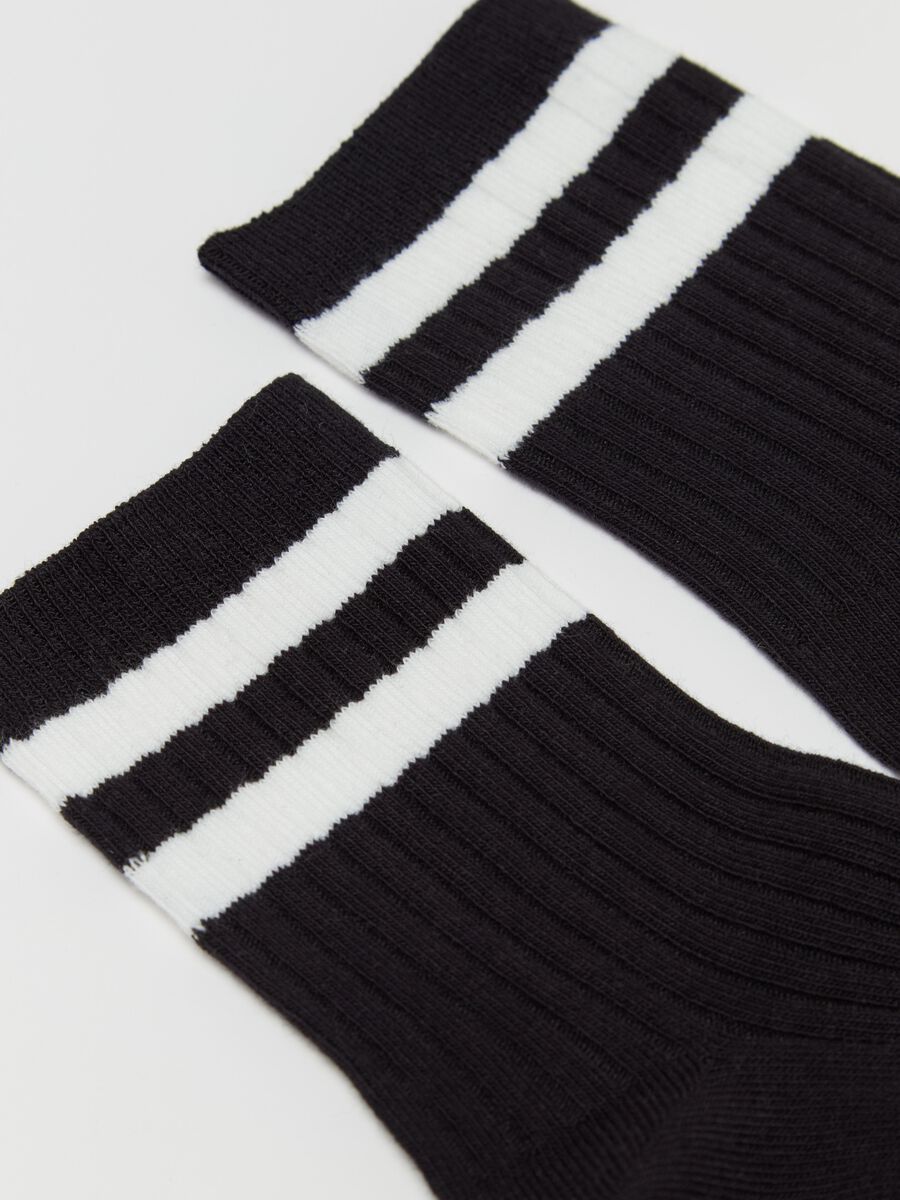 Two-pair pack tennis socks with striped details_1