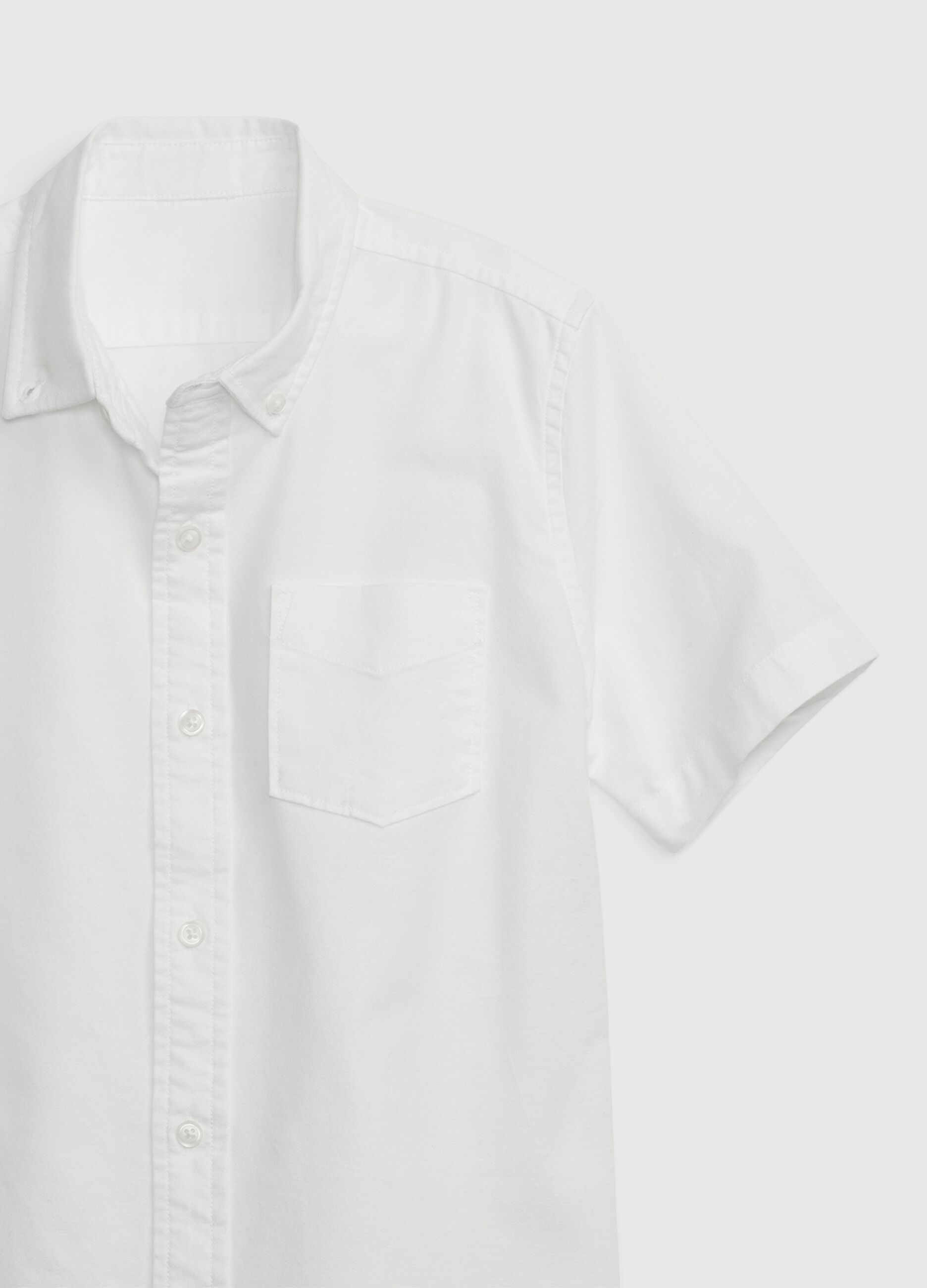 Short-sleeved shirt in Oxford cotton