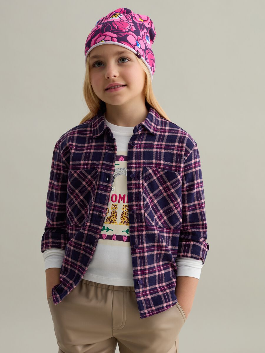 Jersey hat with floral pattern_3