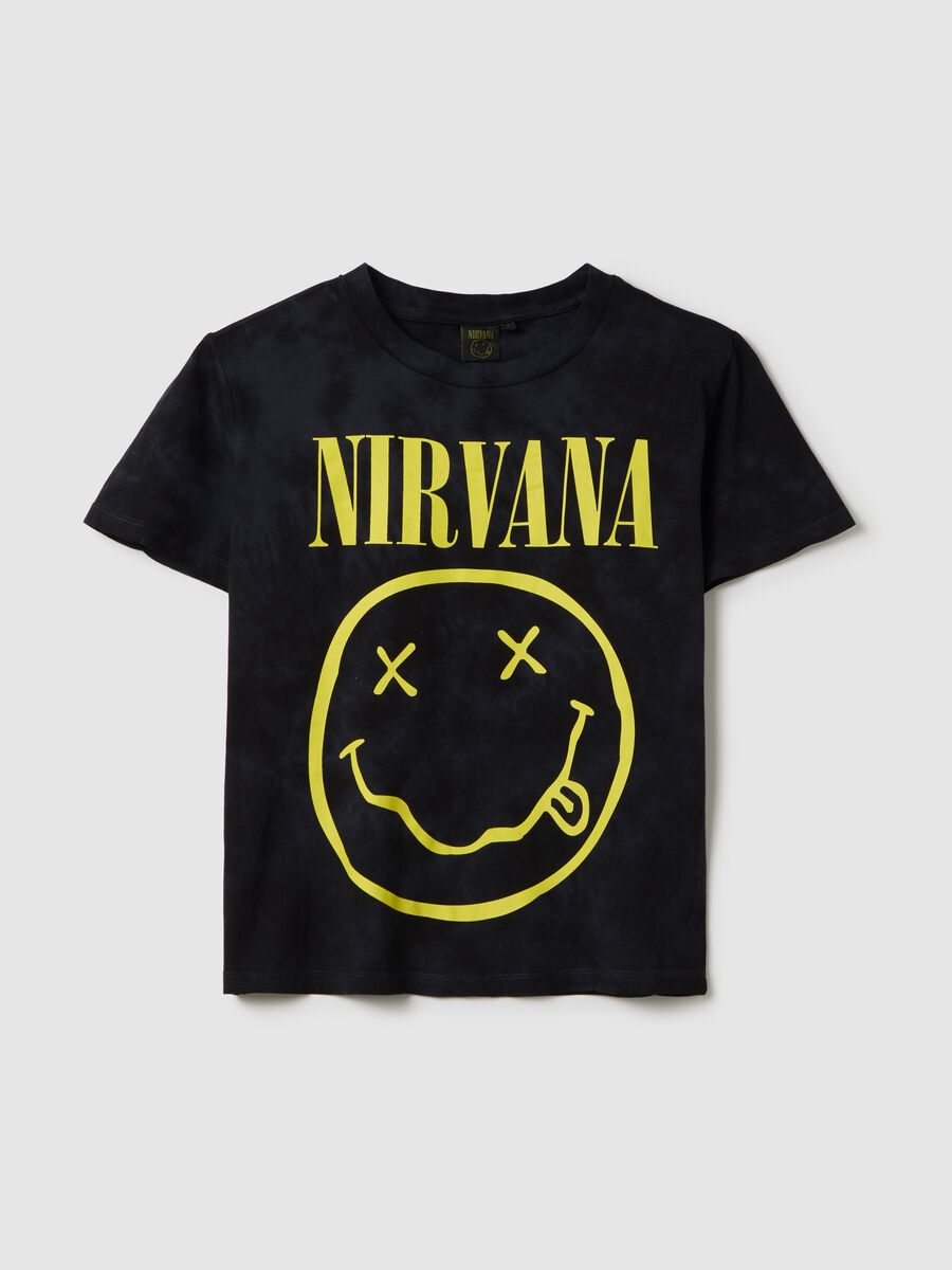 Black boxy-fit T-shirt with Nirvana print_4
