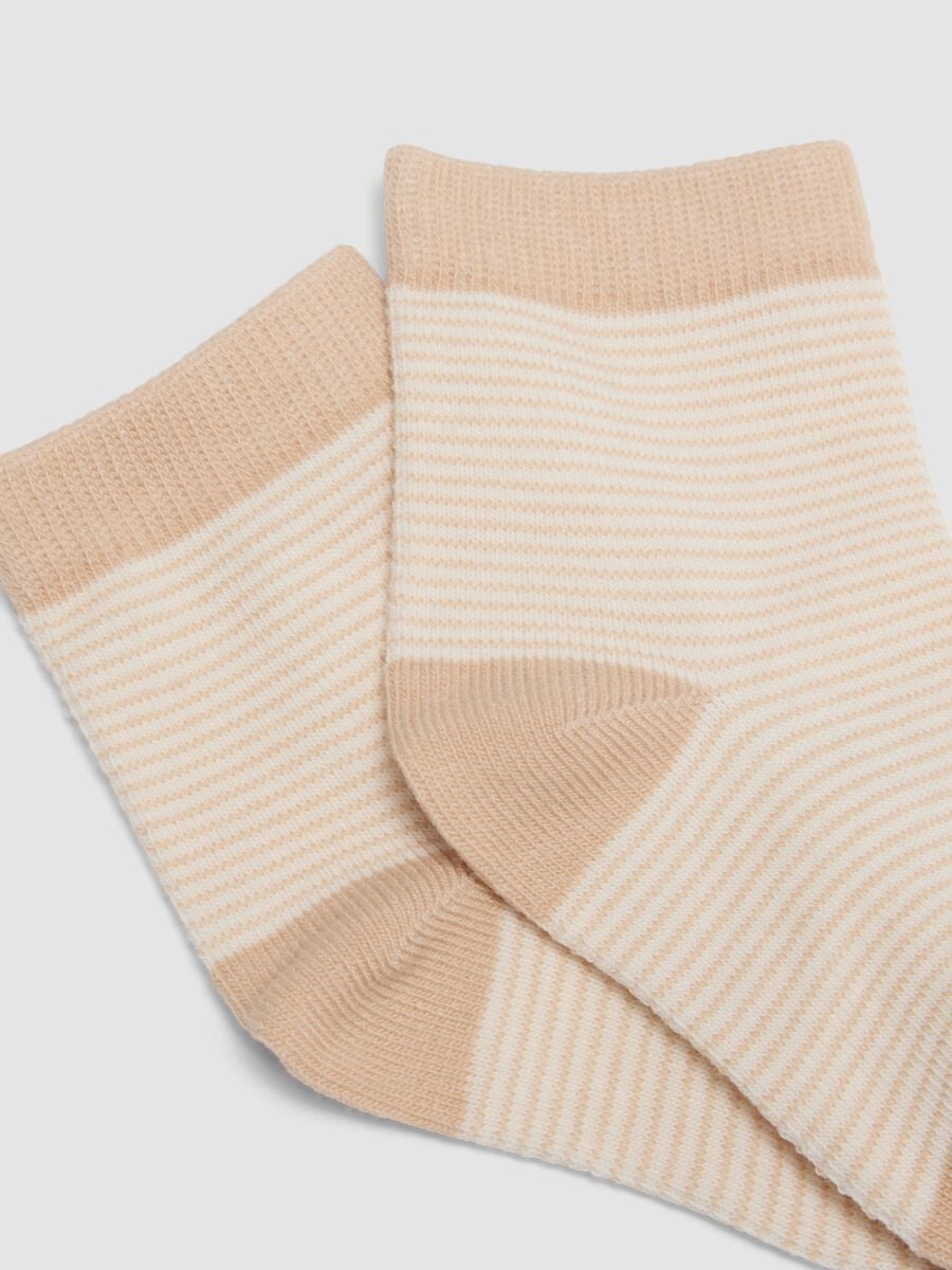 Tripack di calze beige in cotone organico elasticizzato_1