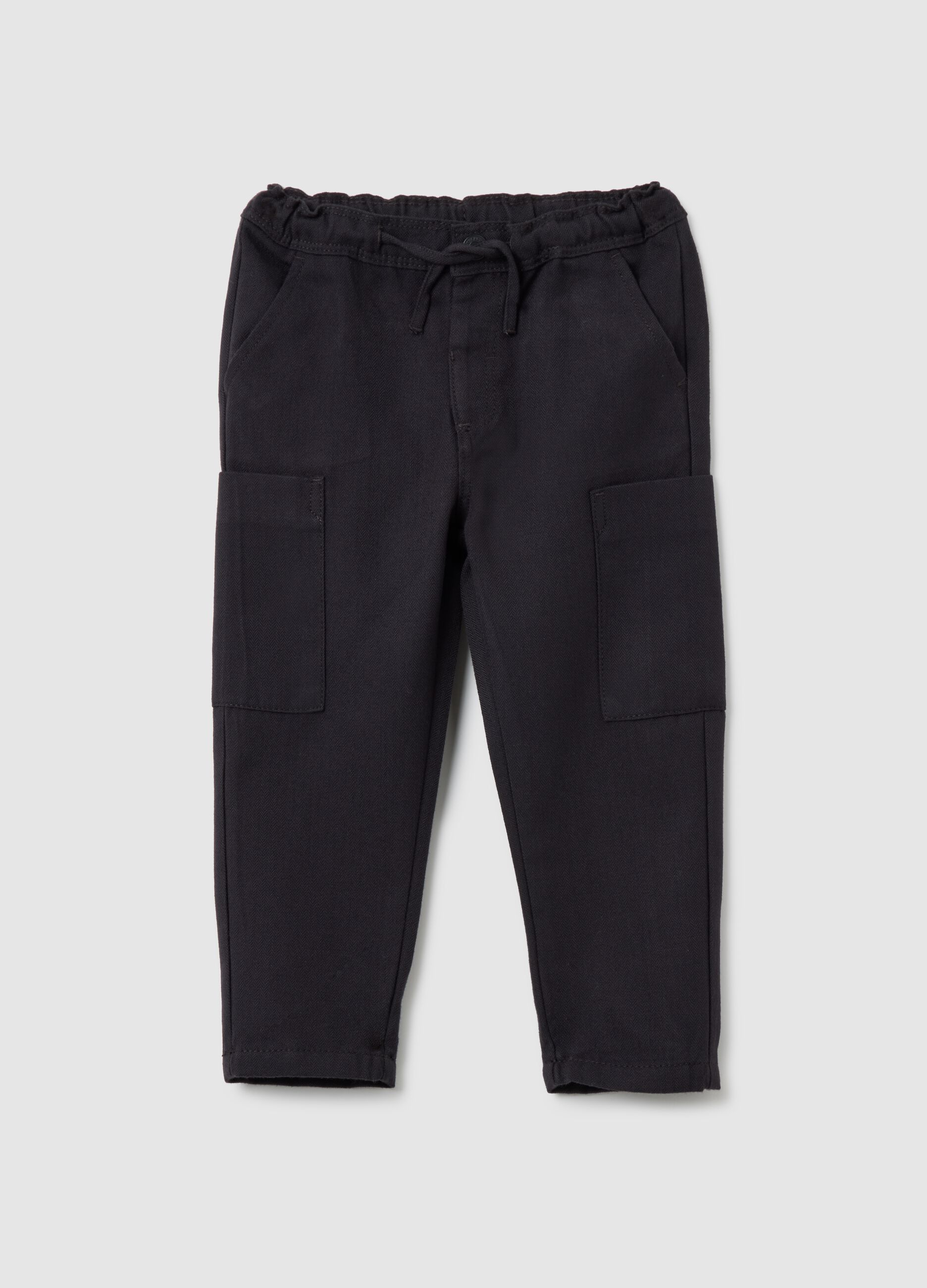 Regular fit black baby trousers