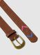 Brown belt with embroidery and golden buckle_1