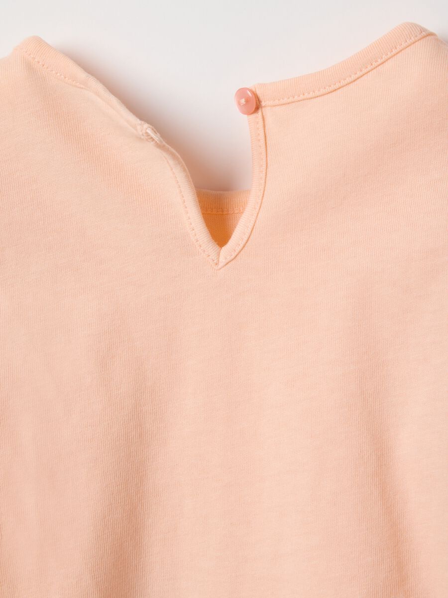 Orange long-sleeved girl's t-shirt in pure cotton regular fit_3