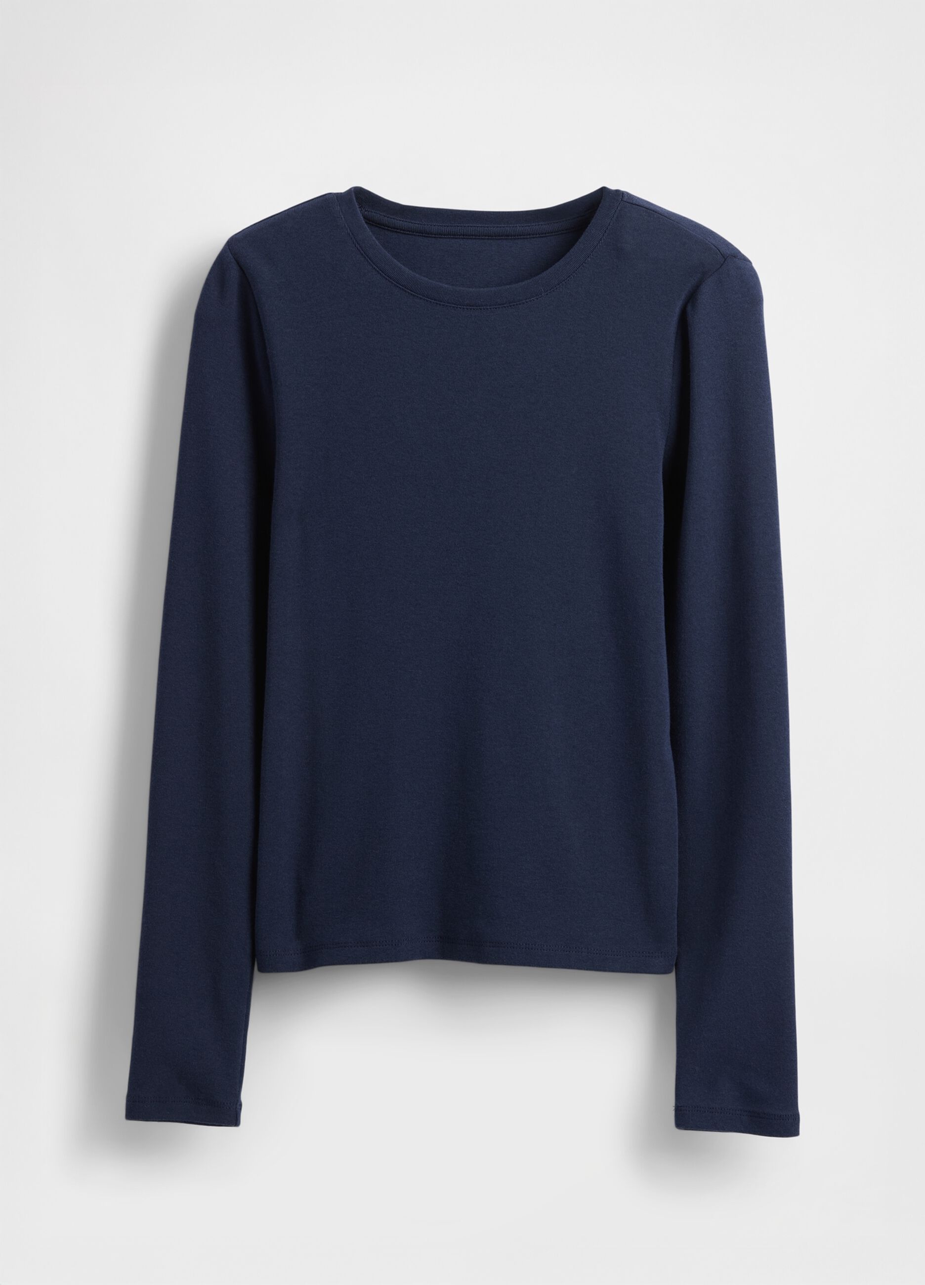 Maglia blu a maniche lunghe in cotone e modal elasticizzato