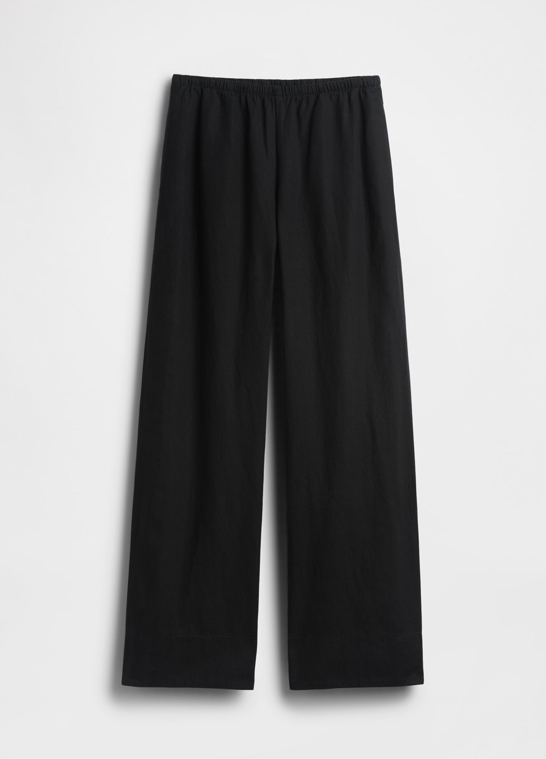 Wide-leg linen-blend trousers