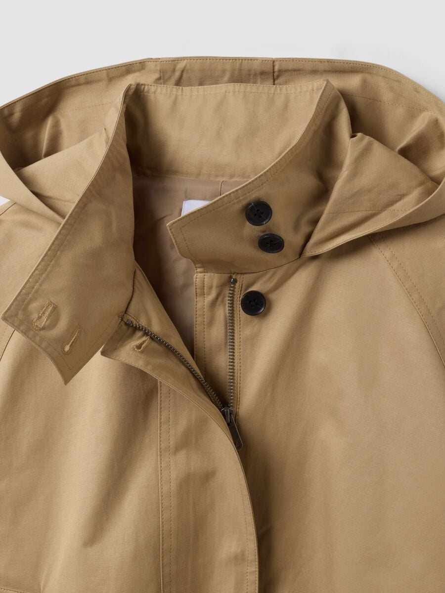 Parka beige in misto cotone con cappuccio regular fit_2