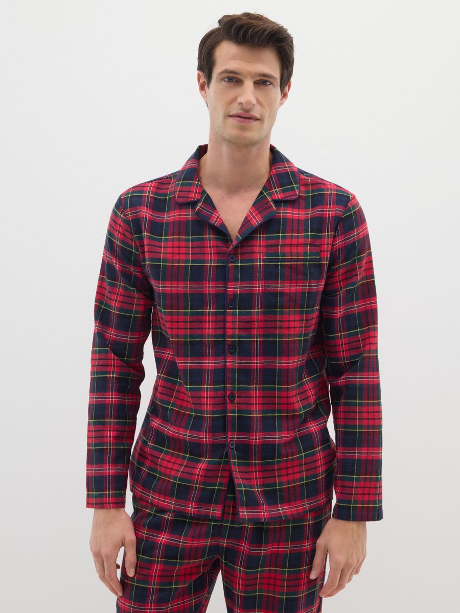 Regular fit multicolour pure cotton check pyjama_1