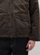 Brown cotton blend regular fit heavy parka jacket with zip_4