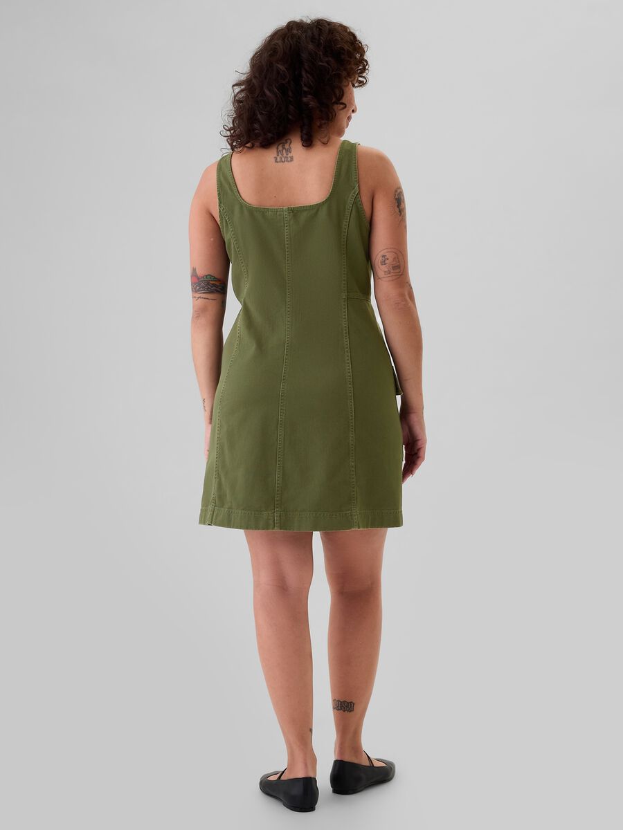 Short utility dress with buttons_4