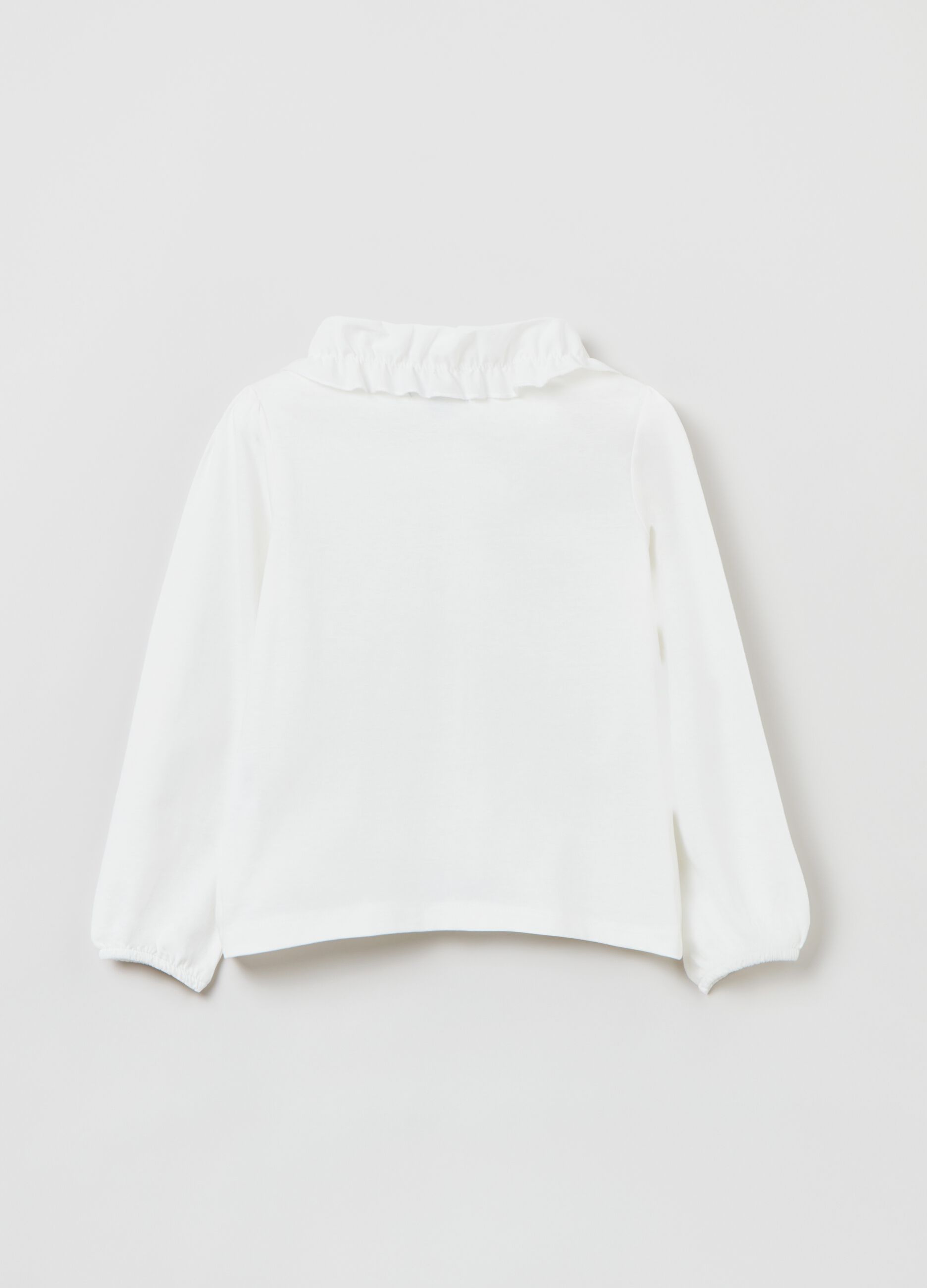 T-shirt a maniche lunghe con bottoni 