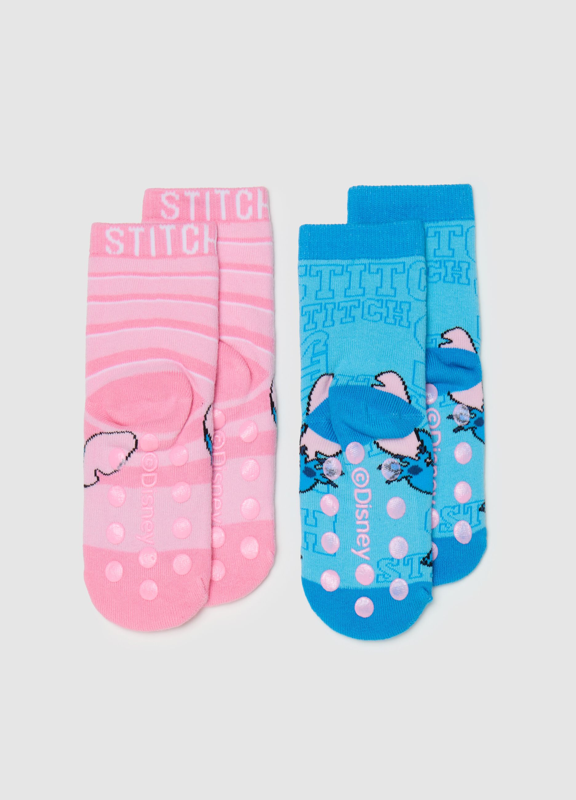 Bipack calze antiscivolo con disegno Stitch 
