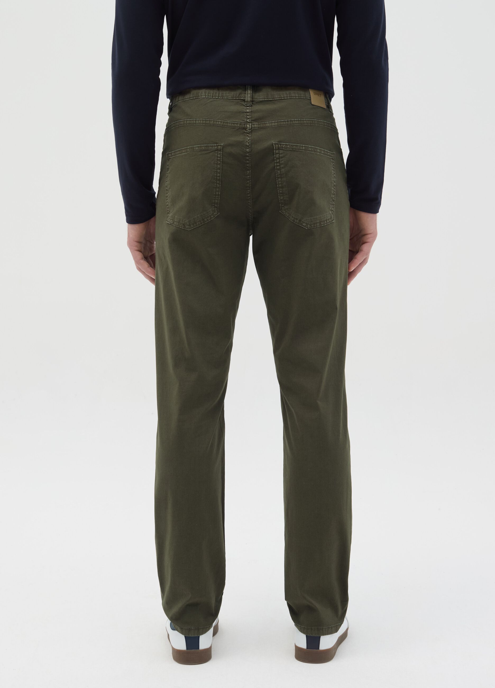 Slim-fit trousers in cotton poplin