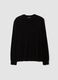 Black crew-neck jumper in pure merino wool, regular fit_0