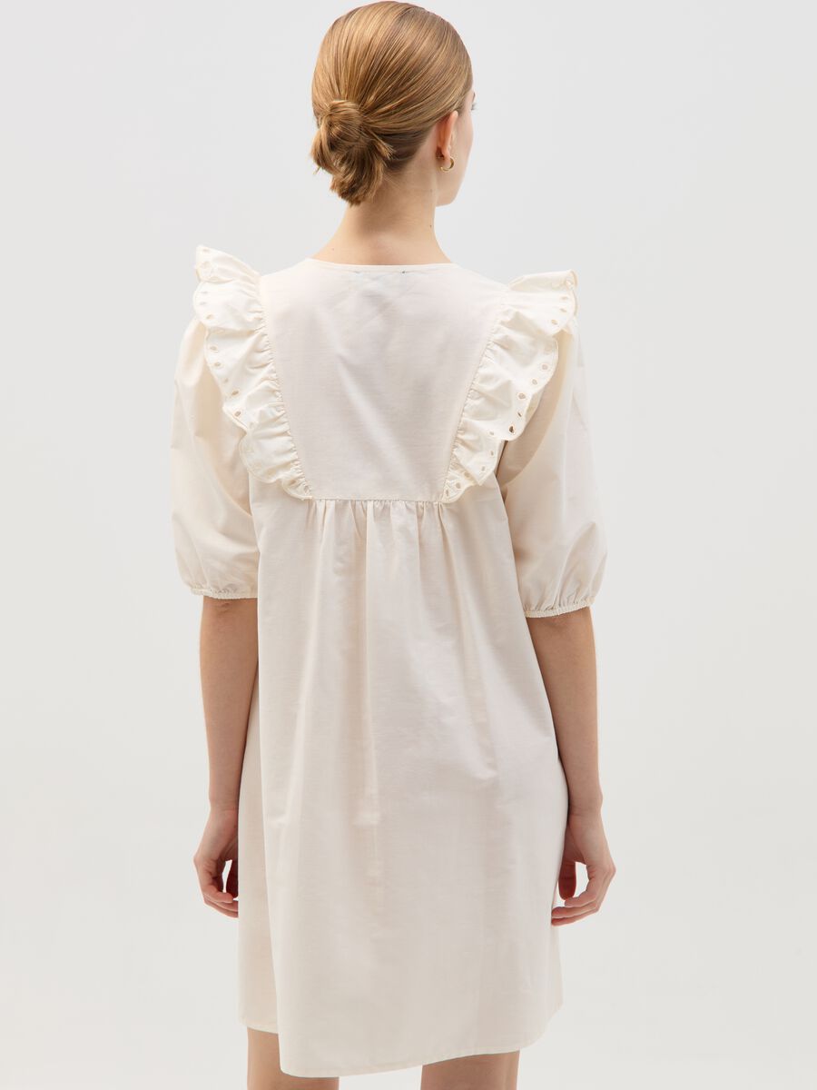 Short dress with broderie anglaise flounce_2