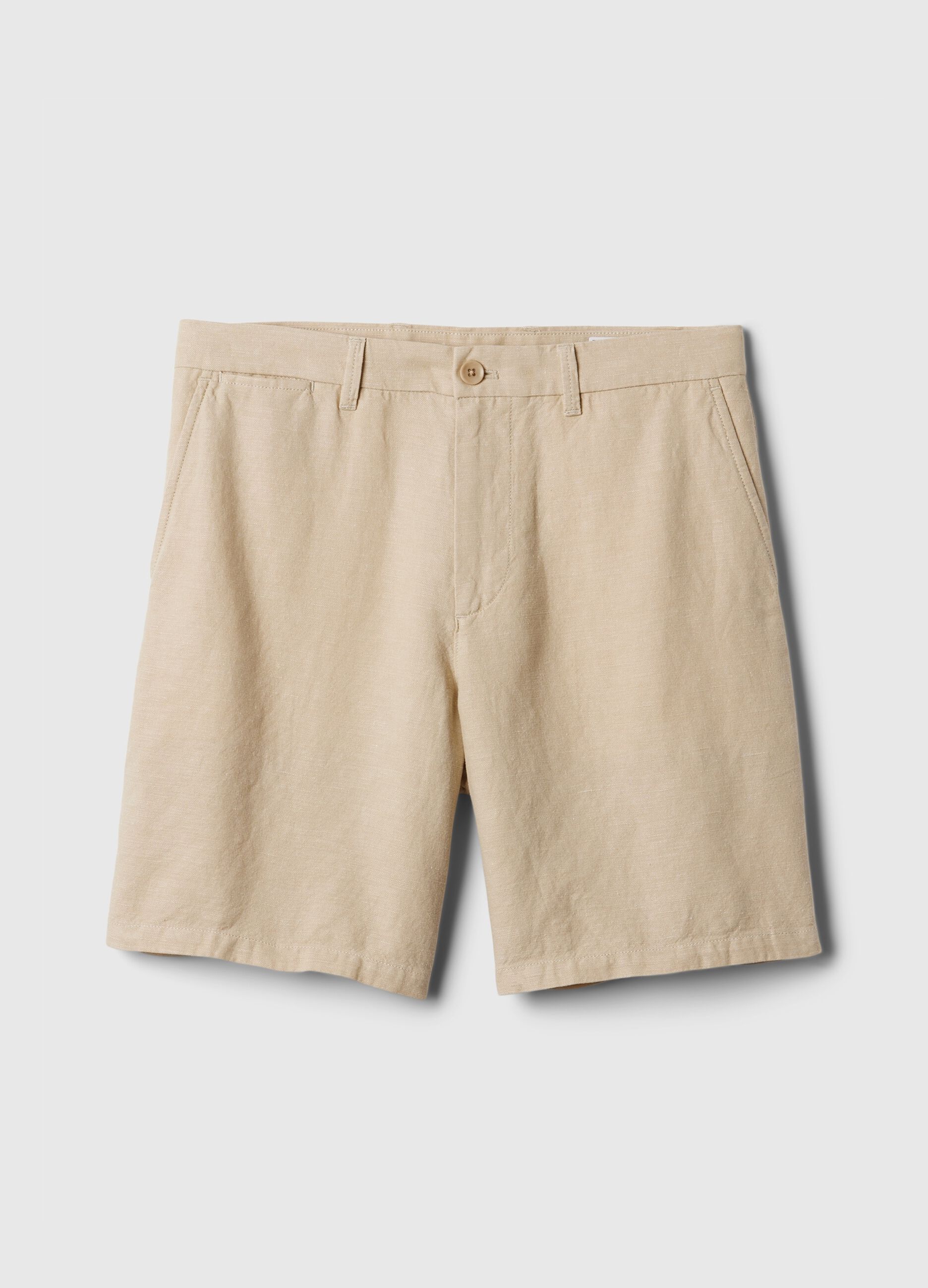 Relaxed-fit Bermuda shorts in cotton and linen