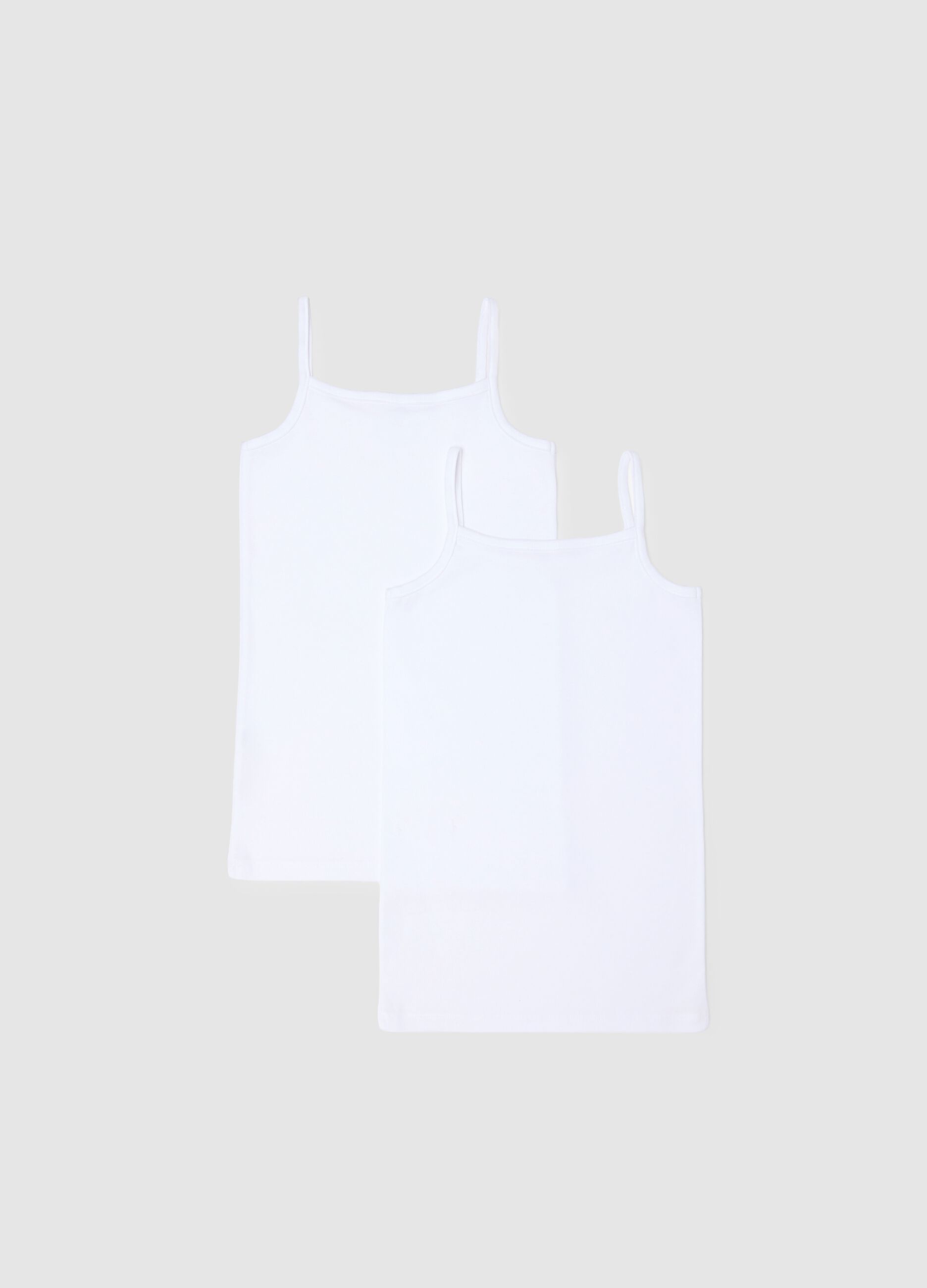 Bipack white girl's vest in pure cotton regular fit