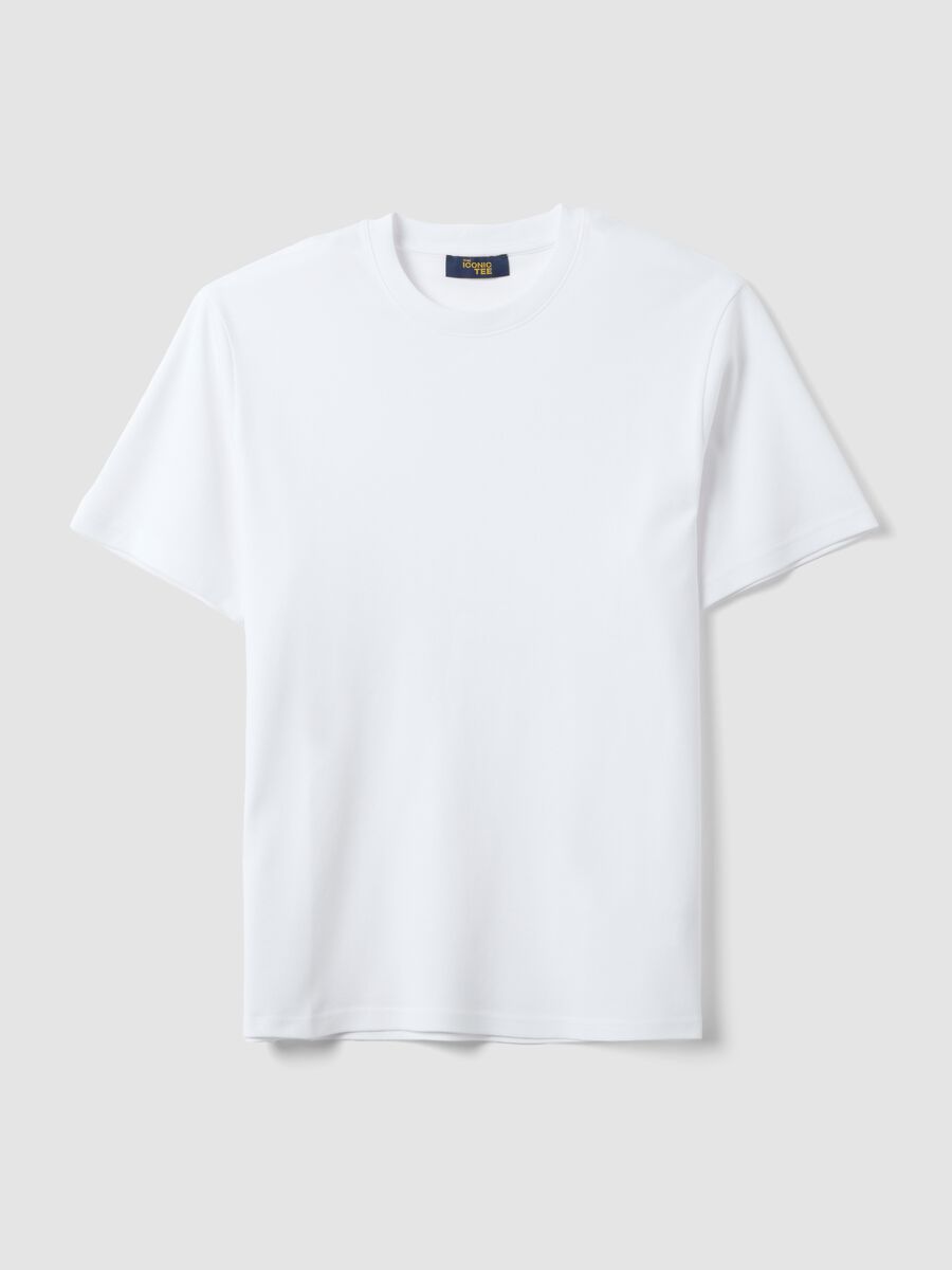 T-shirt The Iconic Tee bianca in puro cotone relaxed fit_5