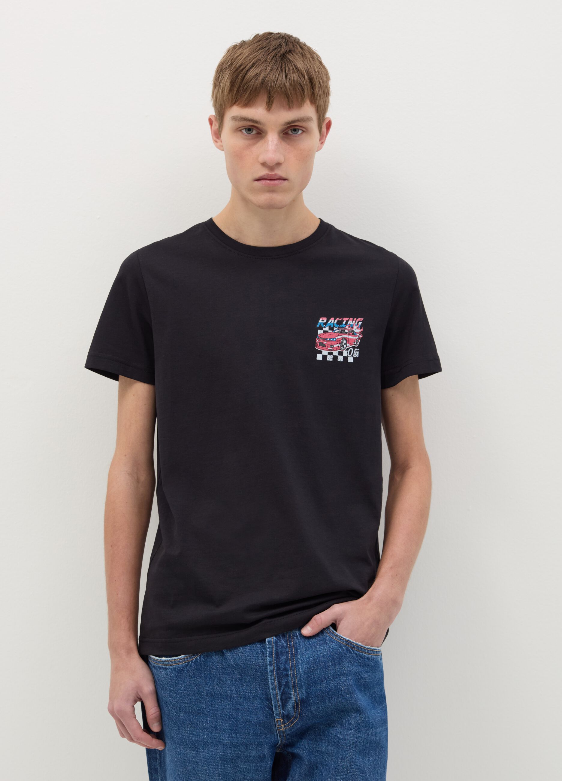 T-shirt with Racing print