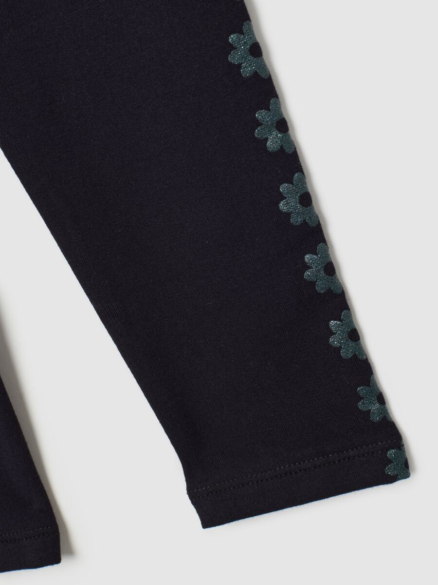 Girls' black skinny cotton blend leggings_3