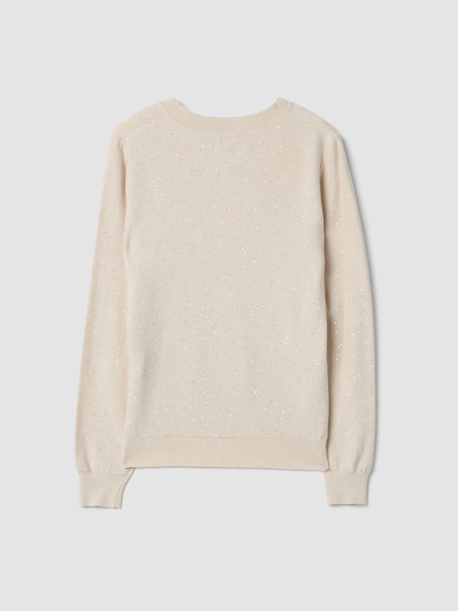 Camel viscose-blend jumper with sequins, regular fit_6