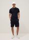 Black cotton-blend cargo Bermuda shorts_0