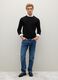 Pure black merino wool jumper regular fit with crew neck_1