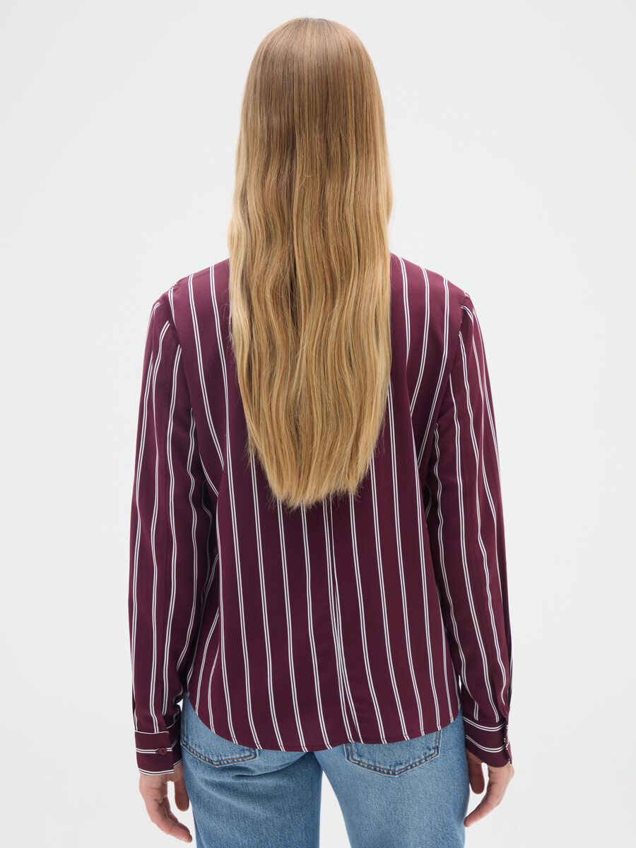 Bordeaux Striped Viscose Shirt_2