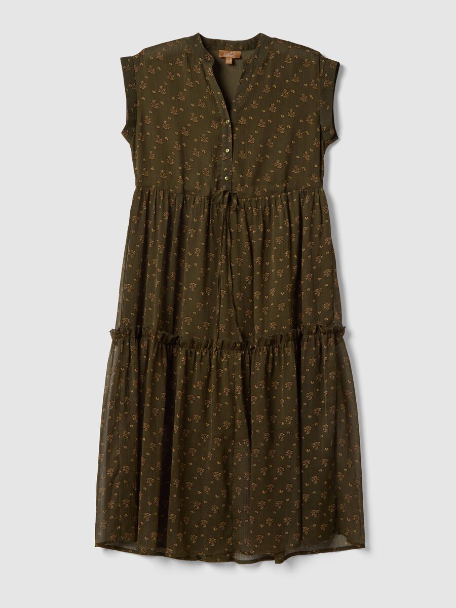 Abito premaman verde a fiori senza maniche_4