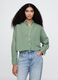 Green cotton cropped shirt_0