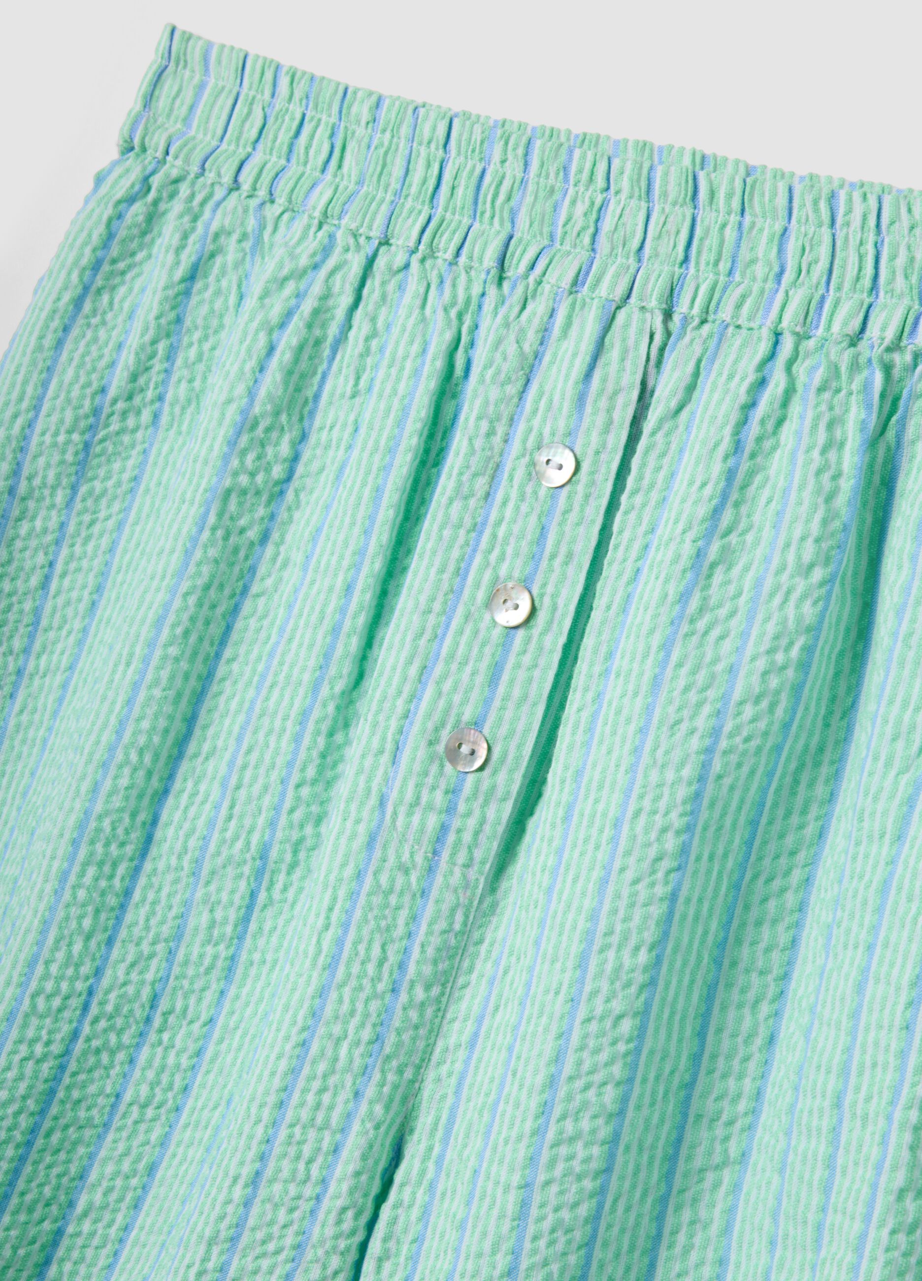 Green organic cotton regular-fit short pyjama shorts