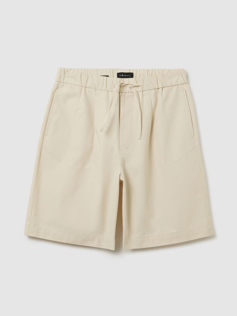 Men's Beige Baggy Pure Cotton Shorts_0