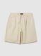 Men's beige baggy shorts in 100% cotton_4
