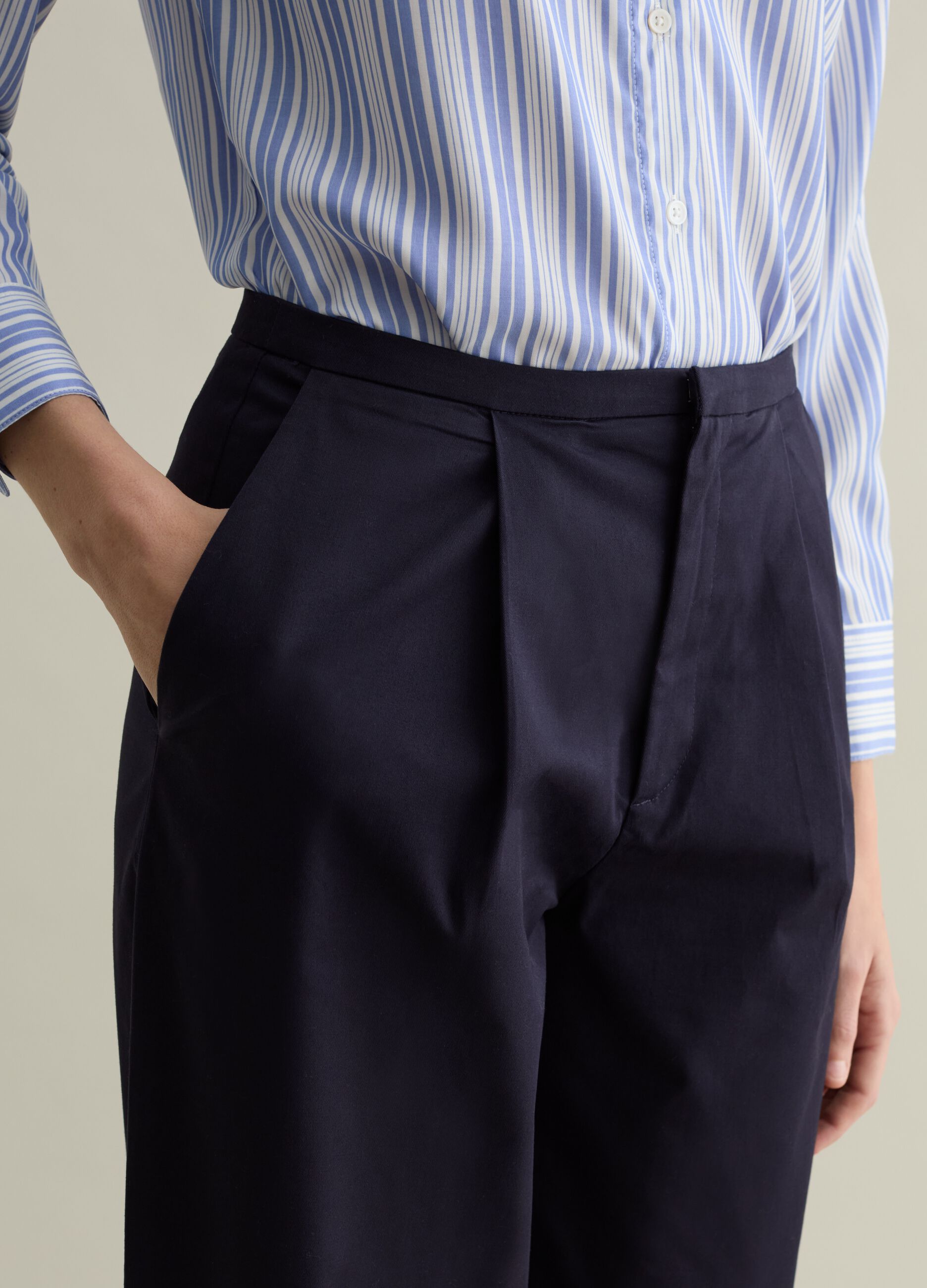 Balloon-fit trousers in stretch cotton