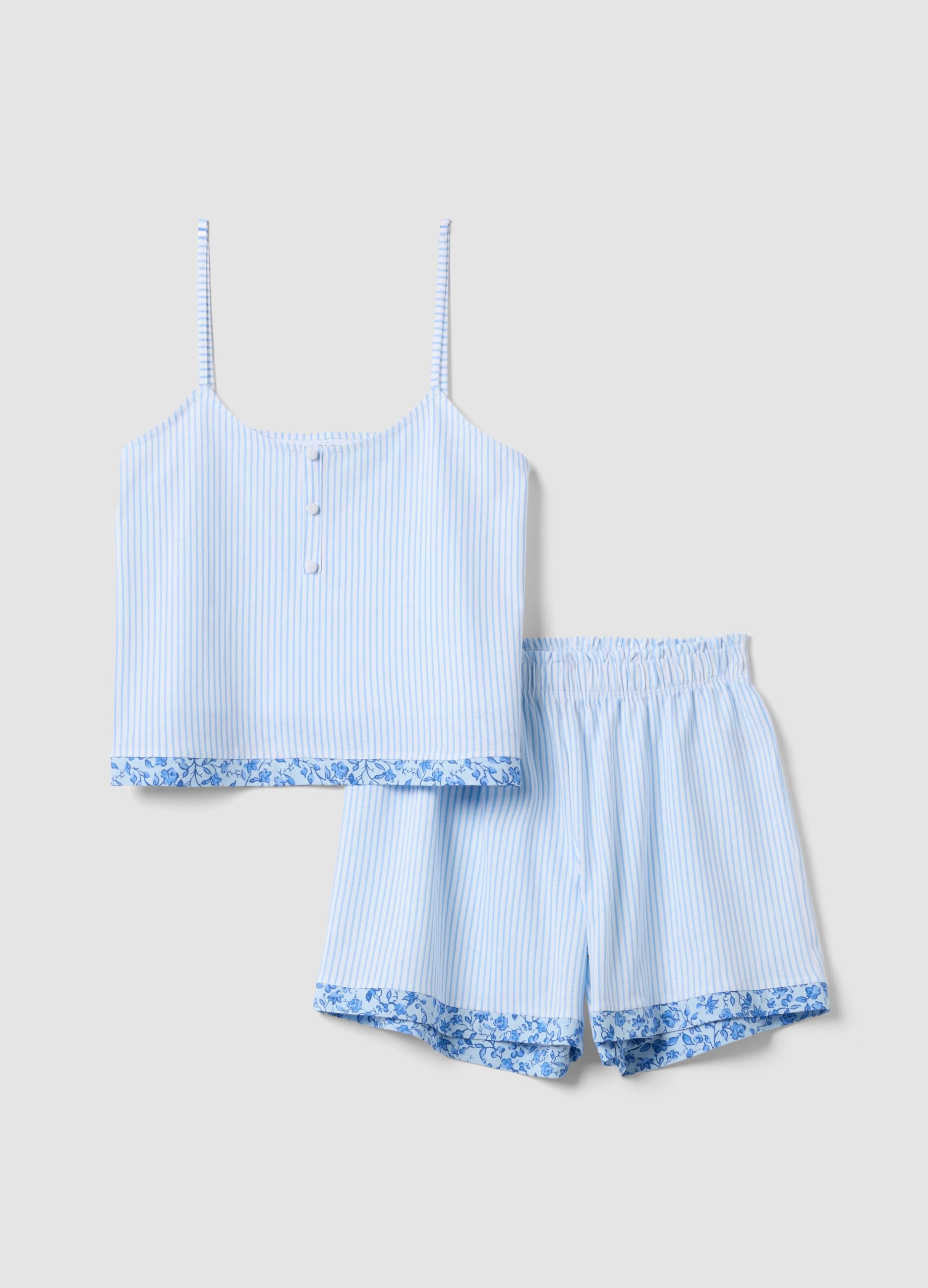 Light blue striped organic cotton pyjamas