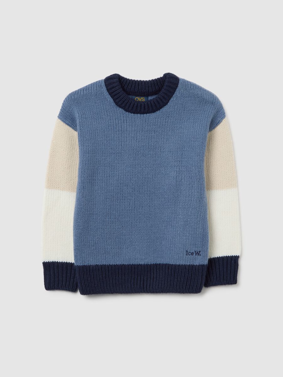 Kids' Multicolour Striped Oversized Pullover_0