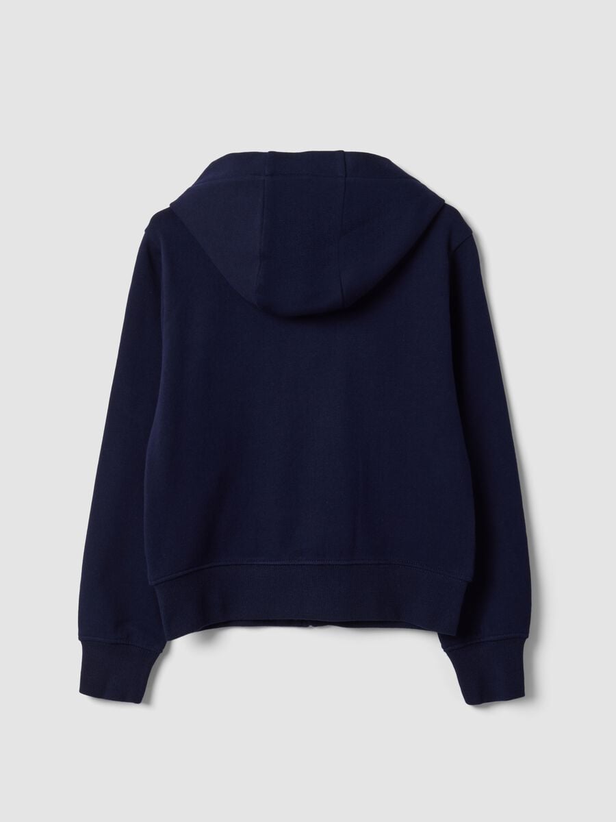 Felpa blu con cappuccio in puro cotone organico con stella per ragazza_6