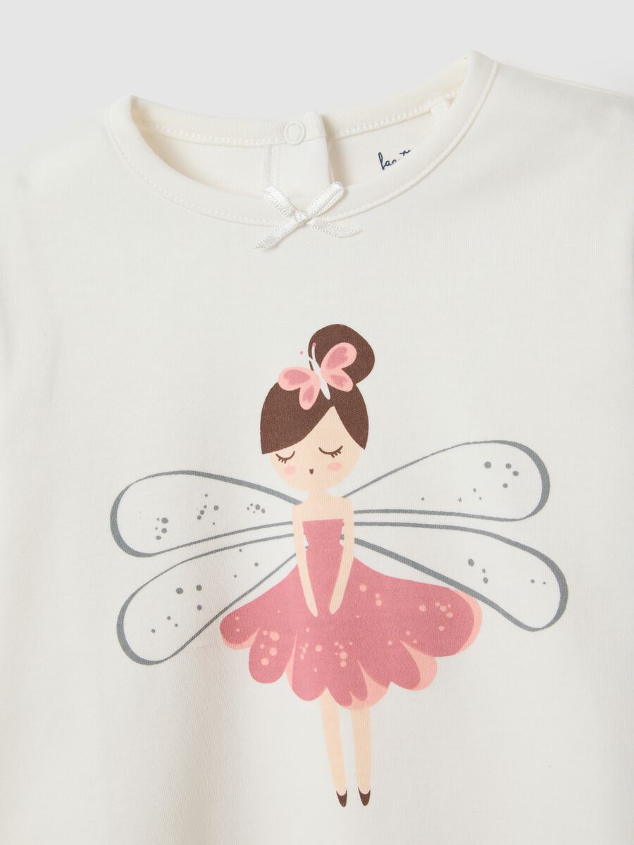 White and pink cotton pyjamas for girls_2