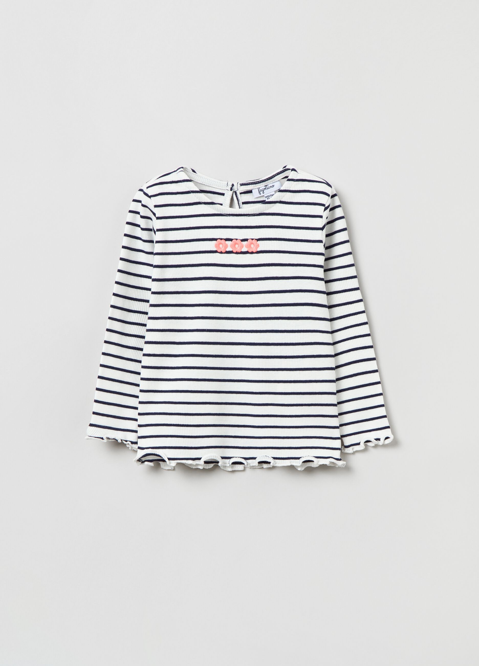 T-shirt in cotone stretch a righe_0