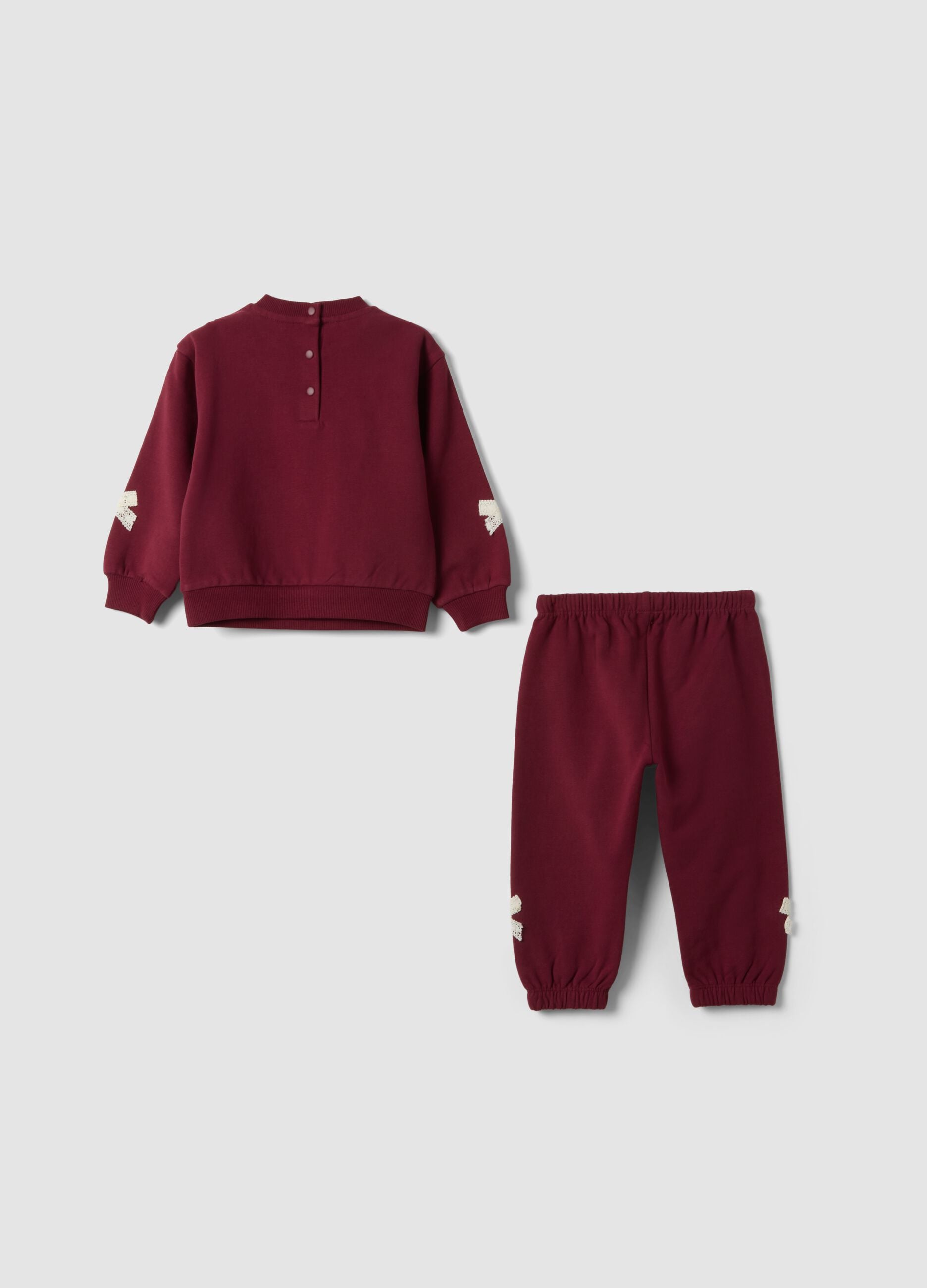 Red Minnie print jogging set in stretchy organic cotton