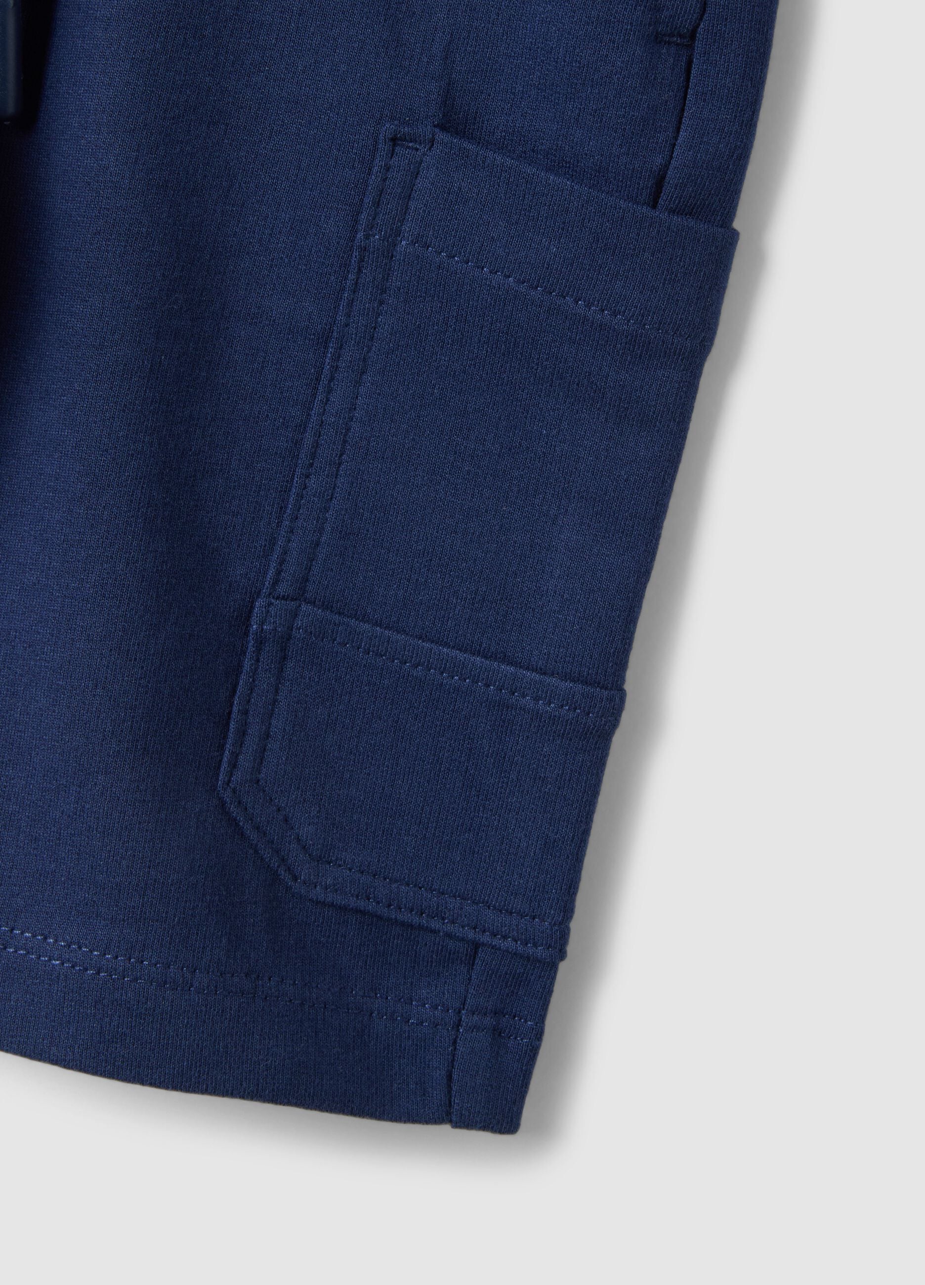 Boys' pure cotton blue shorts regular fit