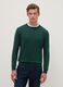 Green crewneck cotton blend pullover with regular fit_0
