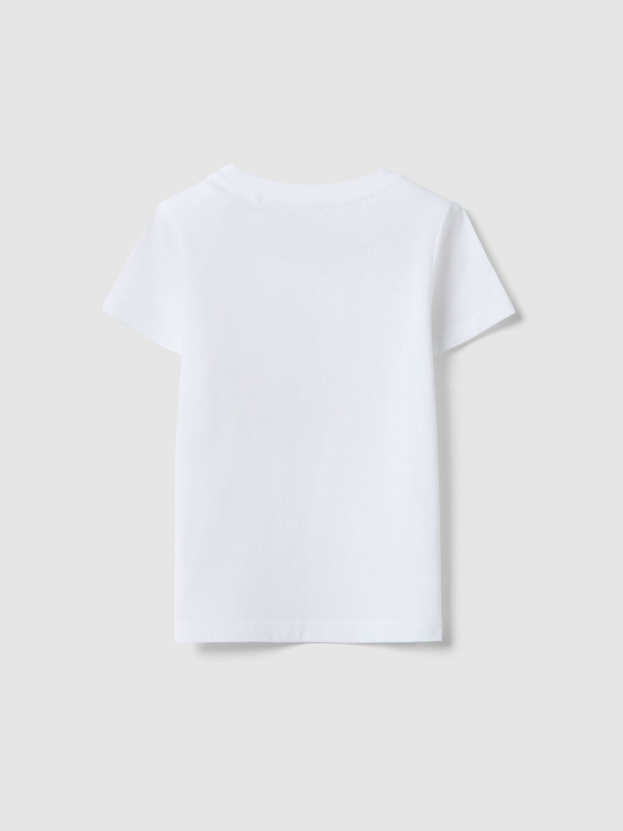 T-shirt in puro cotone bianca regular fit con stampa per bambina_1